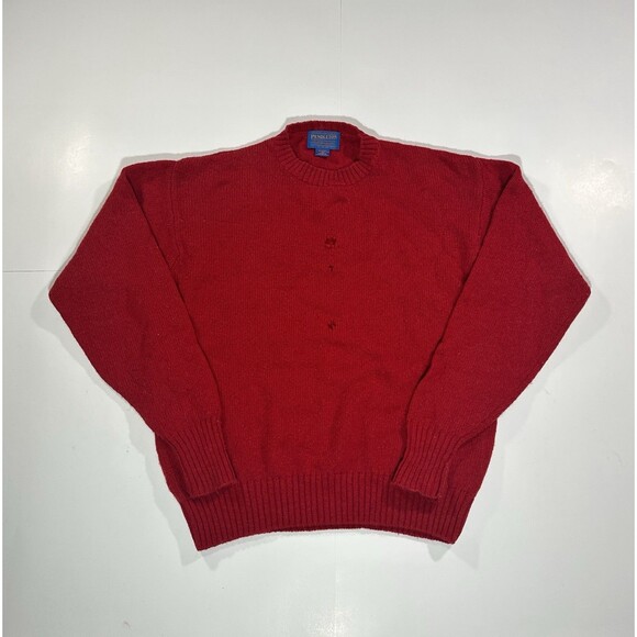Vintage Pendleton Woolen Mills Pure Virgin Shetland Wool Red Sweater Mens Medium - Picture 1 of 11